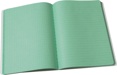 Pacon Dual Ruled Composition Book, Green, 1/4" Grid & 3/8" Wide Ruled 9-3 /4" x 7-1/2", 100 Sheets