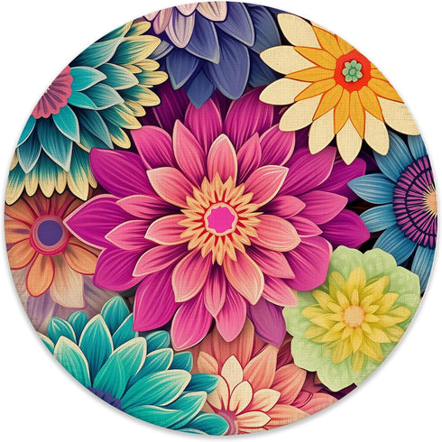 BILLAION Boho Colorful Floral Mouse Pad for Desk, Vibrant Rustic Flower Botanical Aesthetic