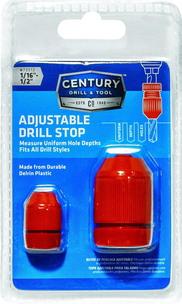 Century Drill & Tool 73512 Adjustable Drill Stop Collar, 2 Pack