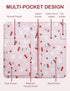 Zreal Cute Server Book for Waitress, Waiter Book with Zipper and Magnetic Pocket, Cherry & Bow Print Serving Book