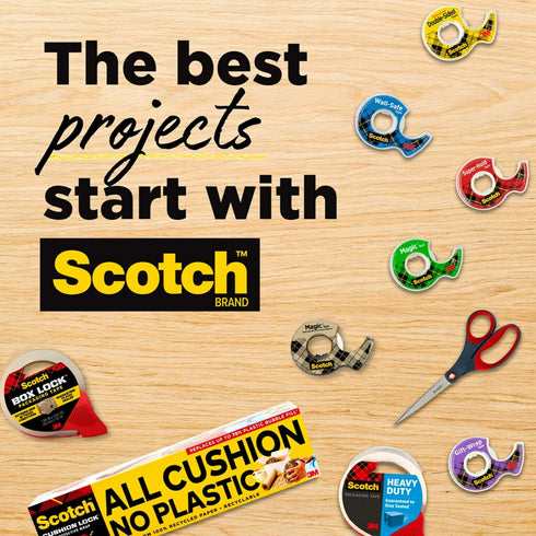 Scotch Transparent Tape, 2 Rolls, 1/2 x 2592 Inches, Classic Glossy-Finish