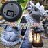 Qobumy Solar Dragon Garden Statue Decoration with Solar Lantern,Dragon Figurine Lights Outdoor Dcor for YardLawn