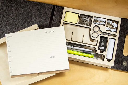 Three by Three Seattle jOTBLOCK Portable Office Set, Take Your Workspace Anywhere with All Supplies in One Case