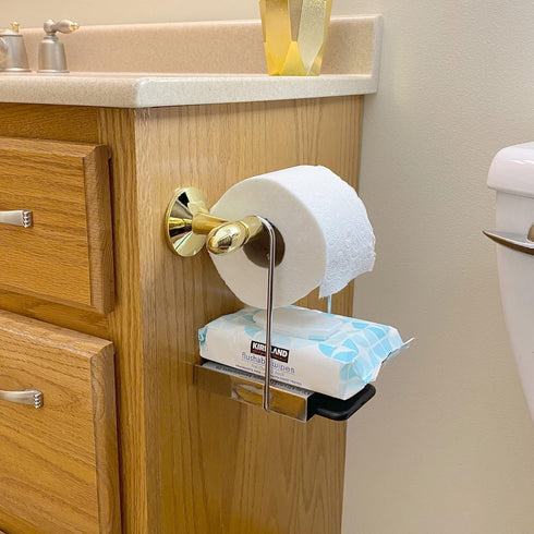 Toilet Paper Holder Shelf - Multi-Purpose Double Shelf for Bathroom