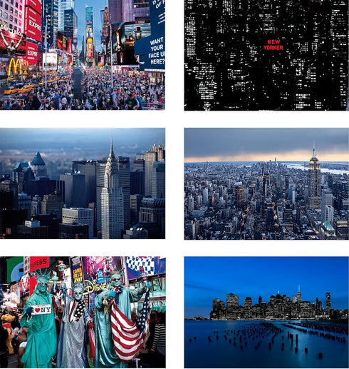 New York Postcards Set of 30 Styles #2, Collectible NYC Souvenirs Post Cards 4 x 6 of NY Landmarks
