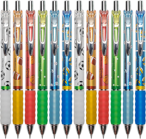 Gel Pens 0.5mm Fine Point Black Ink Retractable Cute Pens for Smooth Writing (12-count) School Office Supplies