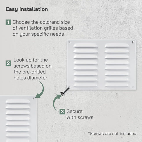 Vent Systems 10" x 7.5" Inch White Air Vent Cover, Metal Air Return Grill with Mesh