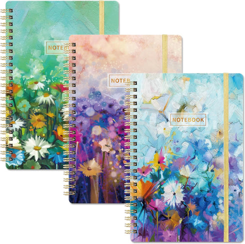 Spiral Notebook, 3 Pack A5 Ruled Journal, 8.3'' × 6'', 3 × 160 Pages for School & Home