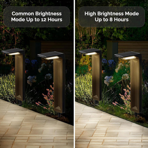 2 Pack 2 Warm White Solar Pathway Lights - Ultra Bright Waterproof Outdoor LED Lights for Garden, Walkway & Patio