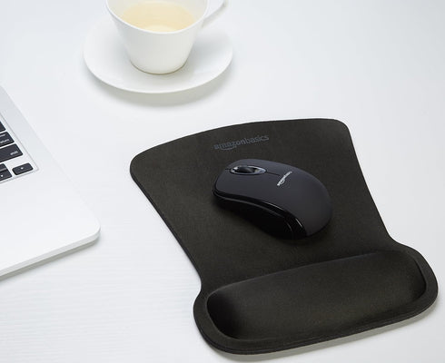 Amazon Basics 10.1L 8.1W inches, Irregular Ergonomic Gel Computer Mouse Pad with Wrist Support for Pain Relief