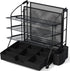 Simple Houseware Desktop Document Tray Organizer with Sliding Drawer, Caddy, Hanging File Section, Black