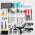 FRIMOONY Pegboard Hooks with Bins, Peg Locks for Organizing Various Tools, 131 PCS Total