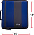 Case-It The Classic Zipper Binder - 2 Inch O-Rings, Multiple Pockets, 800 Sheet Capacity, Midnight Blue