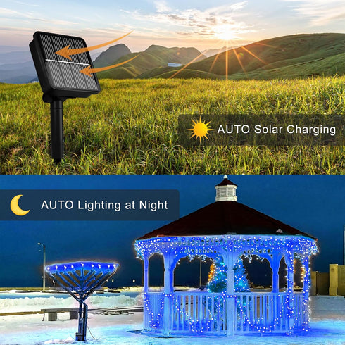 Solar String Lights for Outside, 39Ft 100 LED Waterproof Lights with 8 Modes for Yard, Fence, Balcony, Party