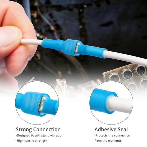 Wirefy 250 PCS Heat Shrink Spade Connector Kit - Male & Female Spade Wire Connectors, 22-10 Gauge