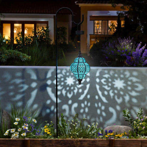 Hapjoy (1, Hanging Solar Lights Outdoor Garden Decor Solar Lantern Waterproof Plastic Moroccan Outdoor Decorations