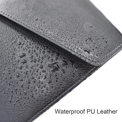VANRA 1 Piece PU Leather File Folders - A4 Letter Size Document Holder with String Tie Closure, Black