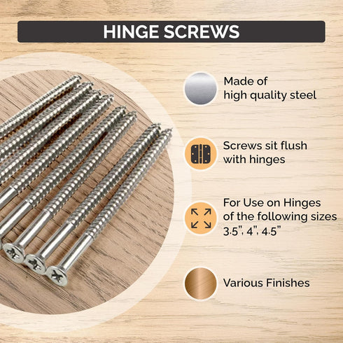 Hinge Outlet Heavy-Duty Wood Screws for Doors, Cabinets, Furniture & DIY Projects (Oil Rubbed Bronze, 9 x 3/4 Inch)