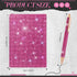 Notebook and Rhinestone Pen Sets, A5 Diamond Crystal Notebook, Crystal Pen, Bling Office Accessories (Rose Red) by Kosiz