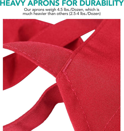 Pack Arkwright Bib Aprons Bulk - Long, Oversized Professional Restaurant Quality, Unisex Kitchen Work Apron for Chefs