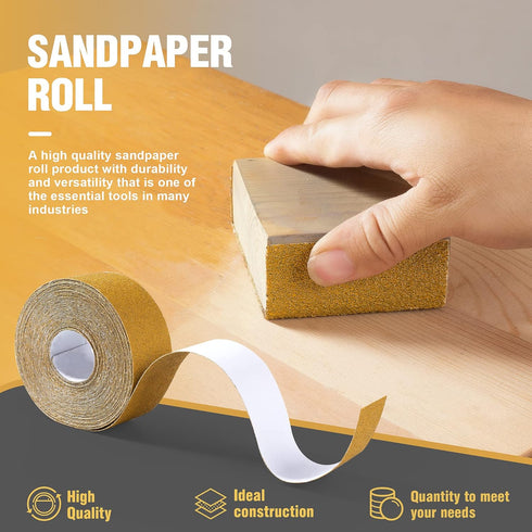 S SATC 40 Grit PSA Longboard Sandpaper, 20 Yard Long Continuous Roll, 2-3/4" Wide Self Adhesive Sheets