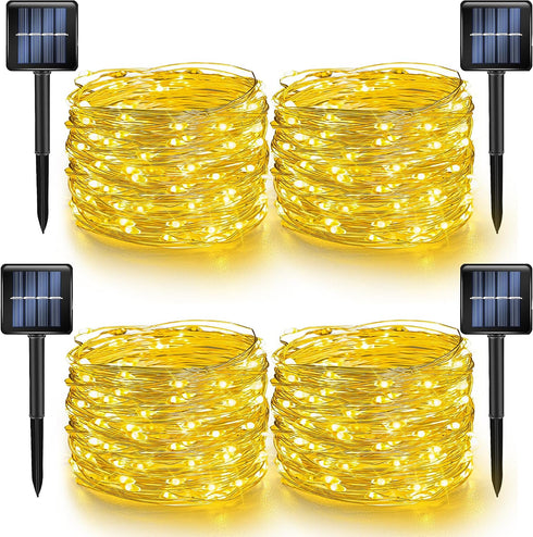 Dazzle Bright 4 Pack Solar String Lights Outdoor, Total 160FT 480LED Solar