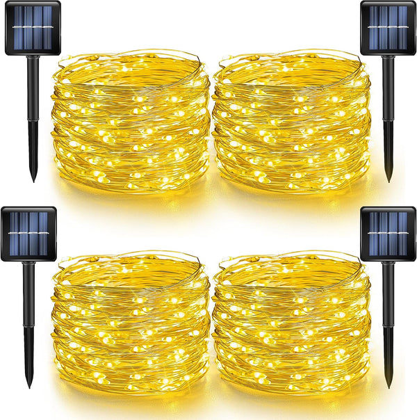 Dazzle Bright 4 Pack Solar String Lights Outdoor, Total 160FT 480LED Solar