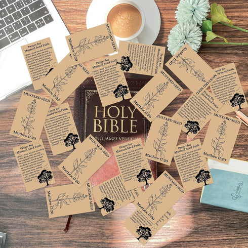 Fankya 240pcs Mustard Seed Cards Gospel Tracts Religious Christian Roman Road Salvation Tract Serenity Prayer Pocket