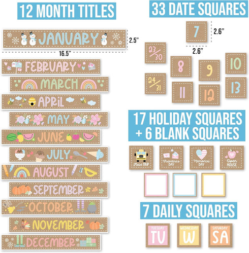 Rustic Classroom Calendar Set Bulletin Board - Bulletin Board Calendar For Classroom Elementary, Teacher Calendar Bulletin Board Sets, Preschool Calendar For Classroom, School Calendar For Classroom by Hadley Designs