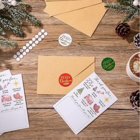 50 Sets 4 6 Tenceur Christmas Employee Thank You Gift Card Holder with Envelopes Stickers Money and Gift Card Sleeves
