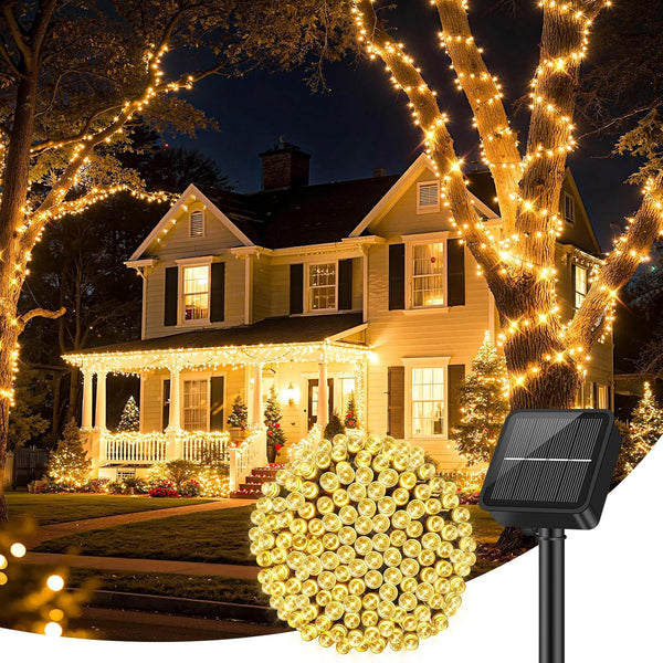 Brightever Solar String Lights for Outside, 46FT 120LED Solar Lights Outdoor Waterproof