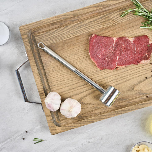 10 Hammer Restaurantware in Stainless Steel Meat Tenderizer - German Standard Multi-Sided Meat Mallet, Dishwasher Safe