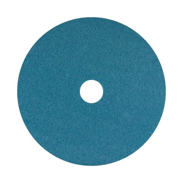Americo Blue Cleaner Floor Pad, 16" Diameter, 3.25" Center Hole, 5 Pads/Case,