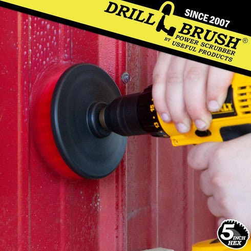 Outdoor Cleaning Supplies - Concrete Scrubbing Brush - Deck Scrub Brush - Headstone Restoration Brush - Statue Cleaning Tools - Wood Floor Scrubber - Gutter Cleaning Brush - House Siding Cleaner by Drillbrush