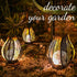 Solar Garden Lights Waterproof Decorations,Crackle Globe Glass,Metal Palm Leaf Solar Lights for Outdoor Decor On