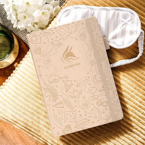 Clever Fox Dream Journal, Guided Dream Diary for Women, Men & Kids, Hardcover Notebook for Dream Journaling (Seashell)