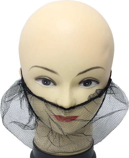 100 pieces Disposable Nylon Honeycomb Royal Beard Protector Nets, Latex Free (Black)