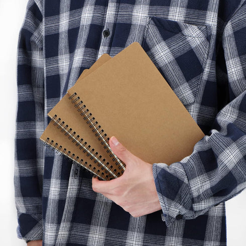 EUSOAR Hard Cover Spiral Notebook, A5 3Pack, 5.5"x8.3", 120 Pages, Graph Spiral Notebook Journals for Math and Science