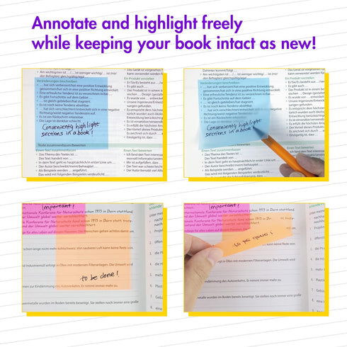 Transparent Sticky Notes, Pack of 12 Pads, 3" x 3" Translucent Sticky Notes Set, 600 Sheets for Annotating