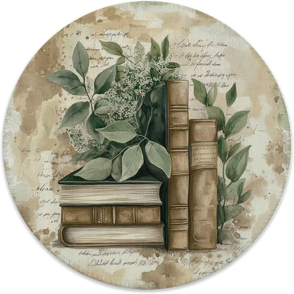 BILLAION Vintage Botanical Books Mouse Pad for Desk, Antique Cottagecore Bookish Mousepad for