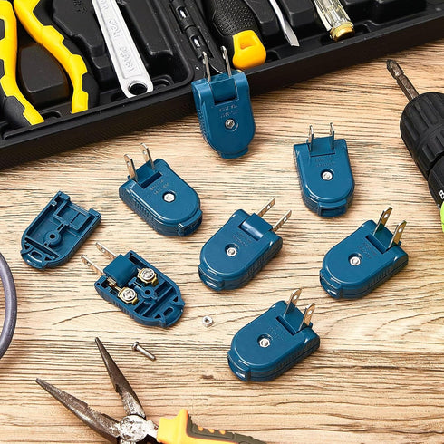 7 Piece Replacement Plug Extension Cord Plug - 2 Prong, 125V 15A Electric Plug for Small Appliances