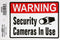 Hillman 843336 Warning Security Cameras In Use Flexible Self Adhesive Sign, White,