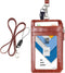 Wisdompro Badge Holder with Zip - 2-Sided Vertical PU Leather ID Holder with 1 ID Window, 4 Card Slots, Brown