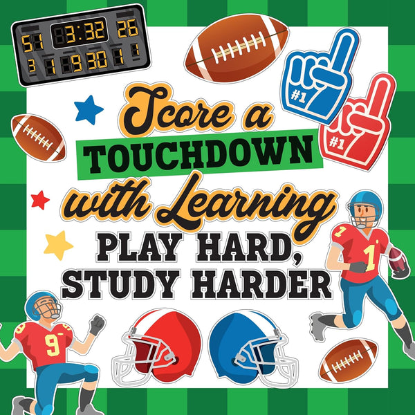 Decorably 80Pcs Football Bulletin Board Decorations Set - Small Football Cutouts for Classroom Decor