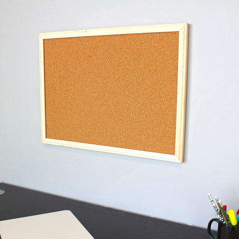 Flipside Products 18" x 24" Cork Bulletin Board - Natural Wood Framed, Memo Pin, Wall Mounted