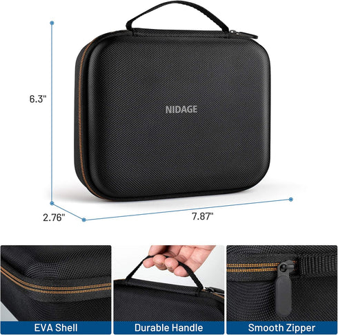 NIDAGE Original Endoscope Camera Carrying Case, Upgraded Large-Capacity Hardshell for Wireless Endoscopes, Black