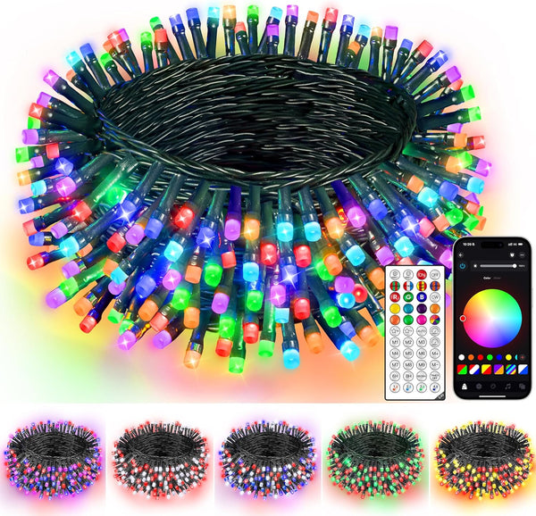 Guhope Smart Color Changing Christmas Lights, 66FT 200 LED RGB Christmas String