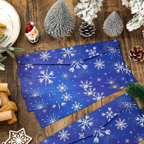 Whaline 150Pcs Christmas Money Envelope, Blue White Snowflake Cash Envelope for Holiday Mailing and Invitations