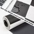 Non-Slip Desk Pad, Checkered desk mat, Waterproof PU Leather Desk Protector, Large Desk Blotter, Easy Clean Laptop Desk Writing Mat for Work/Home/Decor((31.5"x12", White black) by AFIING