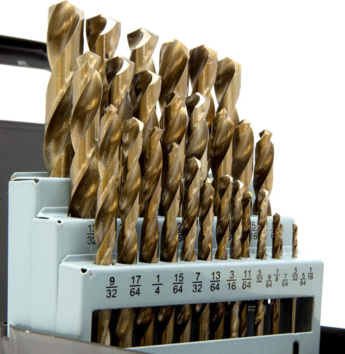 WEN DB291A 29 Piece Gold Oxide HSS Drill Bit Set - Includes Carrying Case